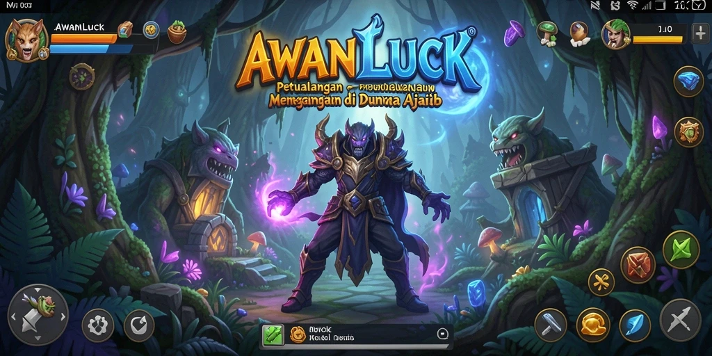 Tampilan gameplay AWANLUCK menampilkan petualangan penuh warna dan tantangan.