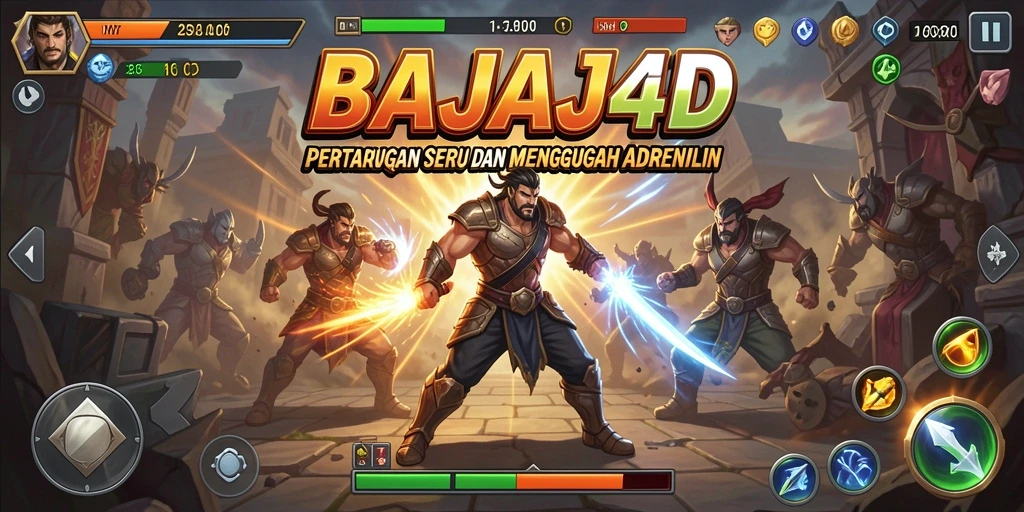 Tampilan utama gameplay pertarungan di BAJAJ4D yang memukau.