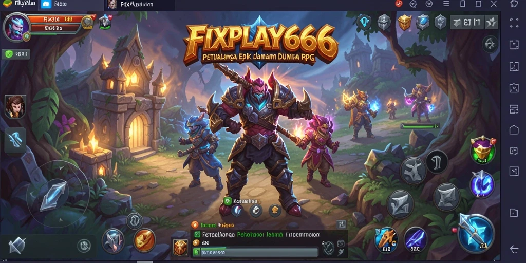 Screenshot gameplay <strong>FIXPLAY666</strong> menampilkan aksi pertarungan yang mendebarkan di dunia RPG.