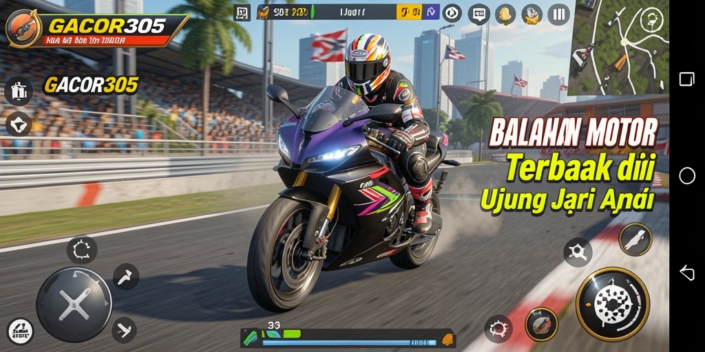 GACOR305 menampilkan aksi balapan motor yang seru dan mendebarkan.