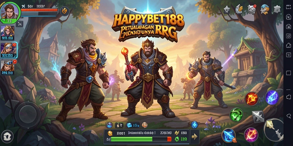 Tampilan gameplay seru dengan karakter RPG yang menarik.