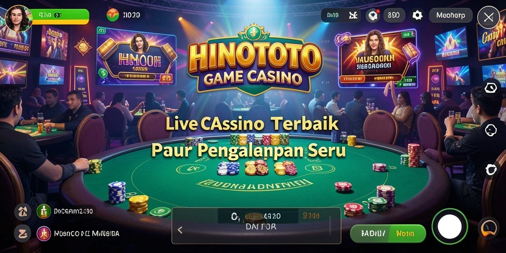 Tampilan menarik gameplay HINOTOTO dalam suasana Live Casino.