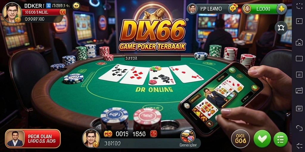 Tampilan menarik dari gameplay Poker di IDX66.