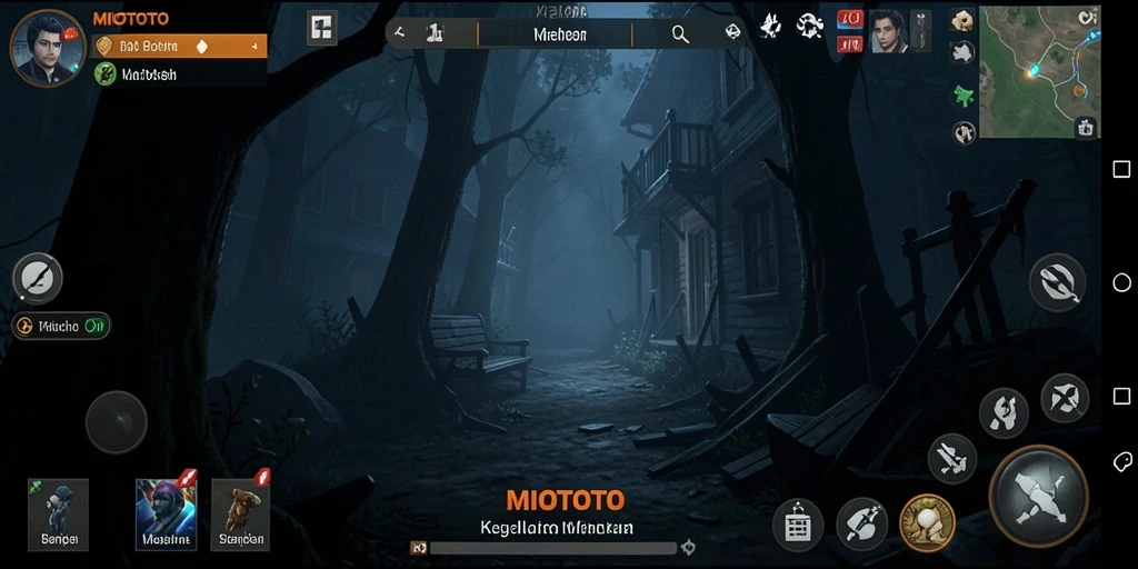Tampilan menegangkan dari gameplay MIOTOTO yang penuh kengerian.
