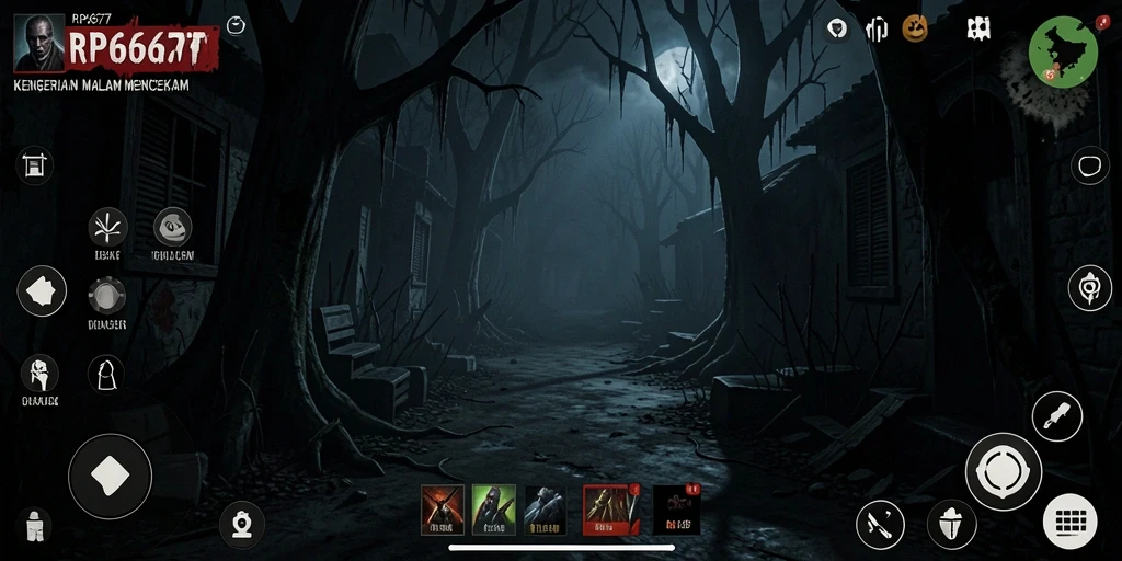 Gameplay RP6677 yang menegangkan dengan suasana horor yang mencekam.
