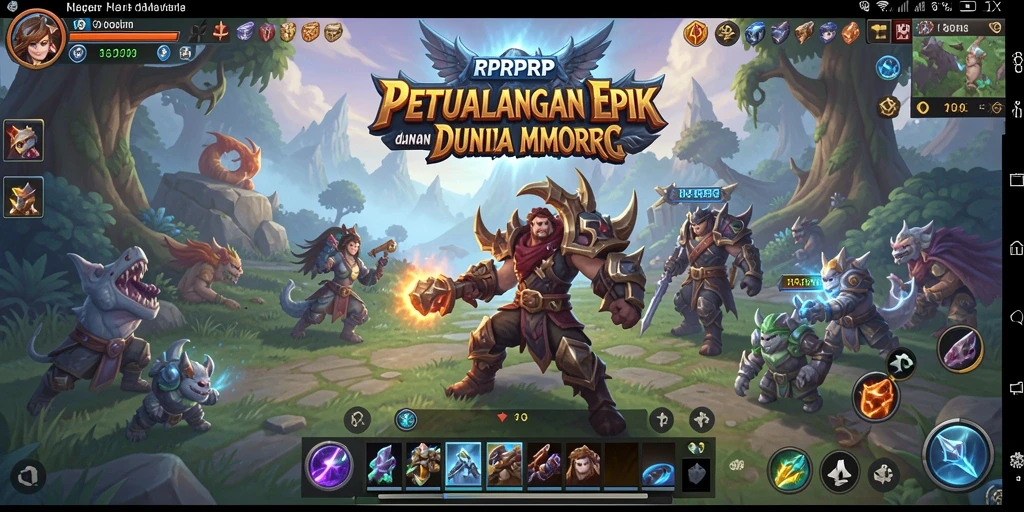 Tangkapan layar dari gameplay RPRPRP yang menampilkan pertarungan pemain melawan monster.