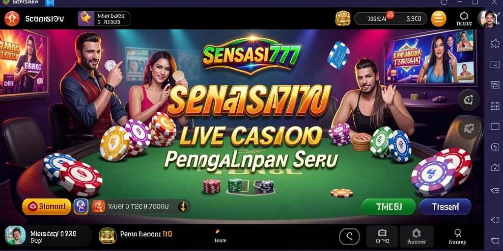 Gameplay SENSASI777 menampilkan permainan kasino langsung dengan dealer profesional.
