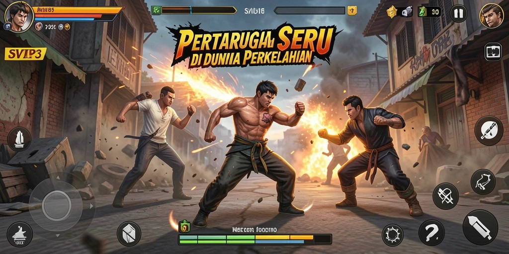 Tampilan gameplay SVIP3 dengan aksi pertarungan yang seru.