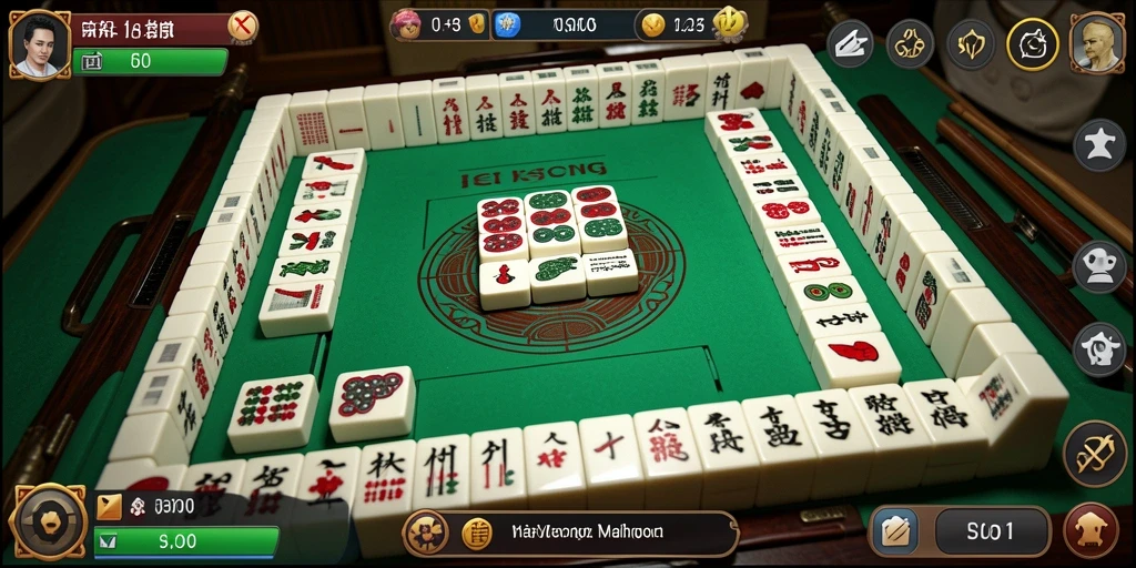 Screenshot V98 menampilkan gameplay Mahjong yang mendebarkan.