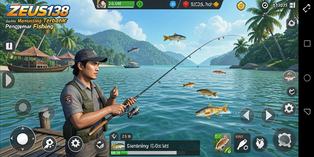 Tampilan gameplay ZEUS138 yang seru dan menantang saat memancing.